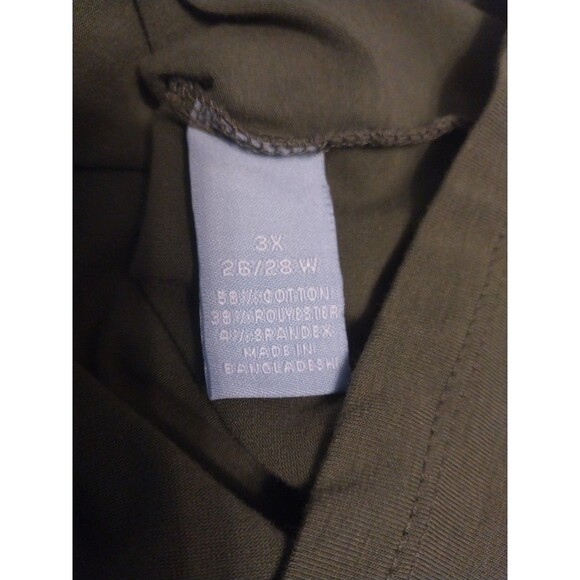 Liz & Me Women's Top 3X (26/28W) Green Embroidered Boho Peasant Short Sleeve Tee - Picture 6 of 7